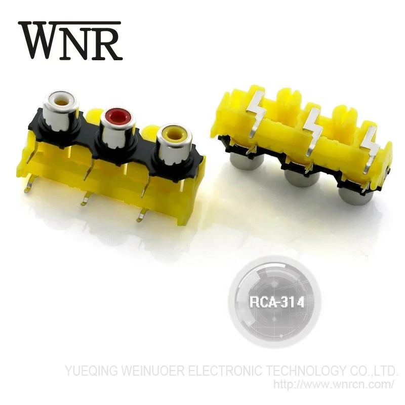 Cheap Factory Direct Sale WNRE 3 outlet rca connectors 6 pin RCA Jack for pcb mount