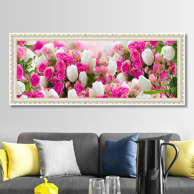 Large flower paintings custom 5d diamond painting