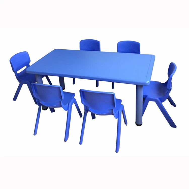 Stable plastic material kindergarten table and chairs