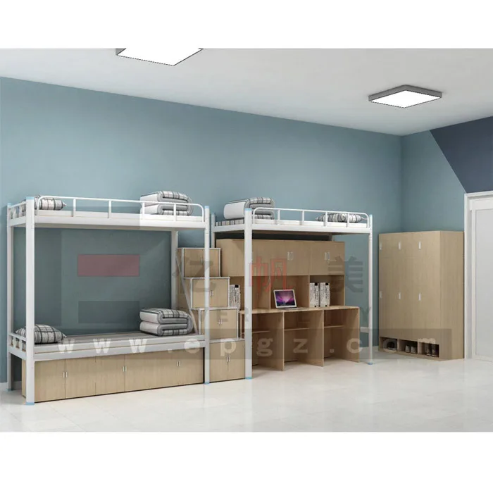 
New Design Dormitory School Loft Bed With Desk For Student 