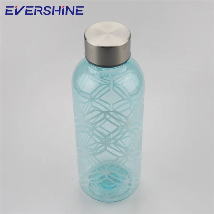 Wholesale 24oz AS transparent plastic transparent  sport water bottle with metal cap