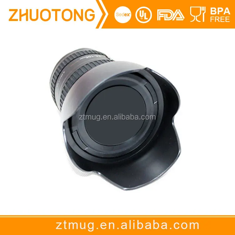 Food grade promotional inner stainless steel BPA free camera lens mug