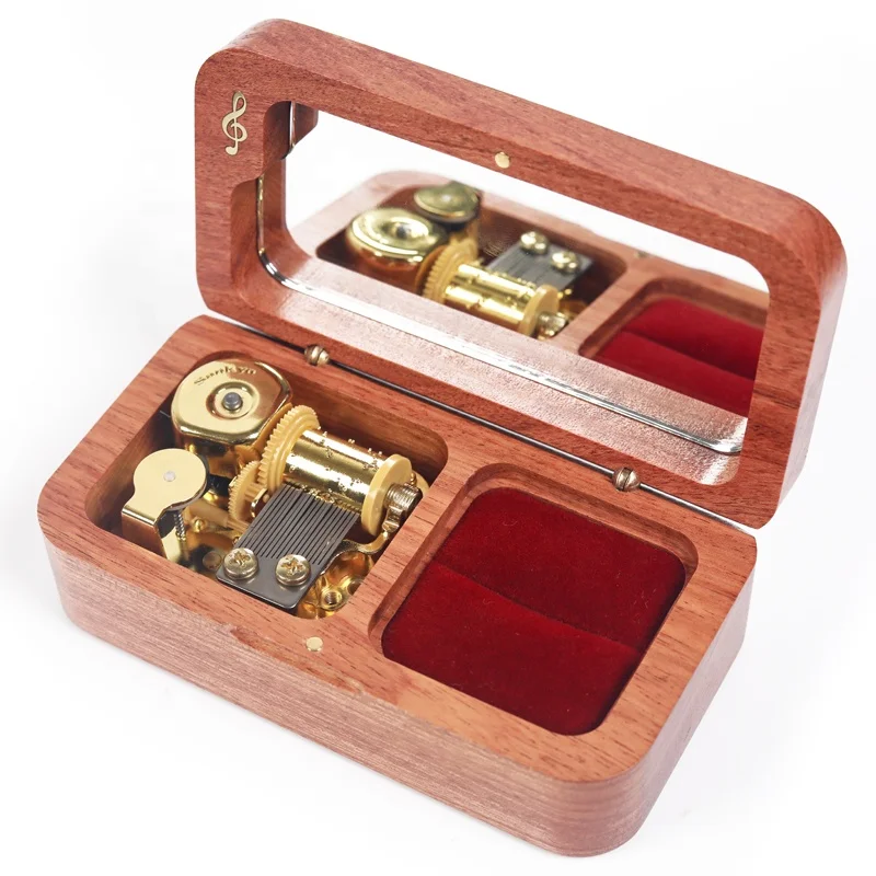Romantic And Beautiful Wooden Ring Box Music Box