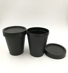 200ml PP black plastic cosmetic jar container for cream empty pink wide mouth jar 200g for wholesale