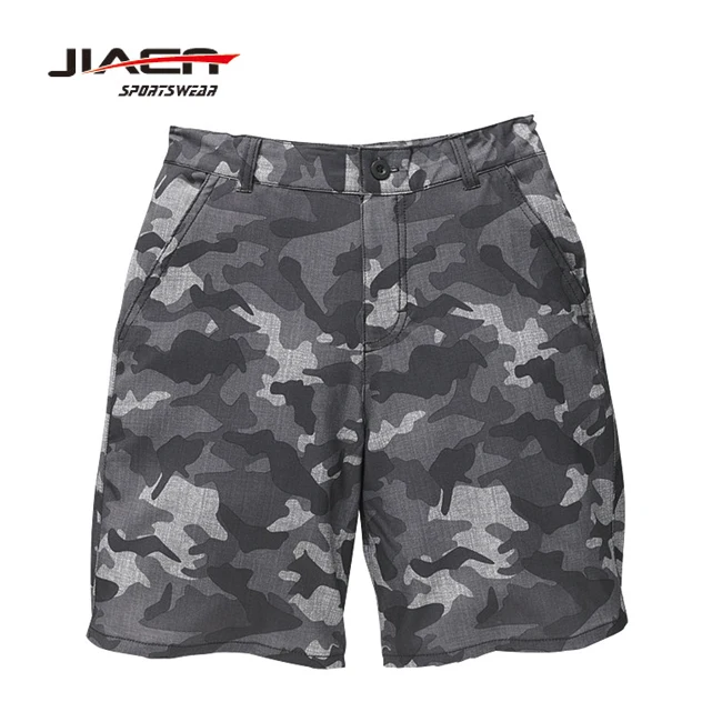 2017 summer collection New custom design sublimated waterproof 4 way stretch camo board shorts swimming camouflage boardshorts