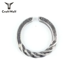 Craft Wolf custom jewelry VikingTrend  Man woman adjustable Trend  Stripe Twisted Stainless Steel Ring
