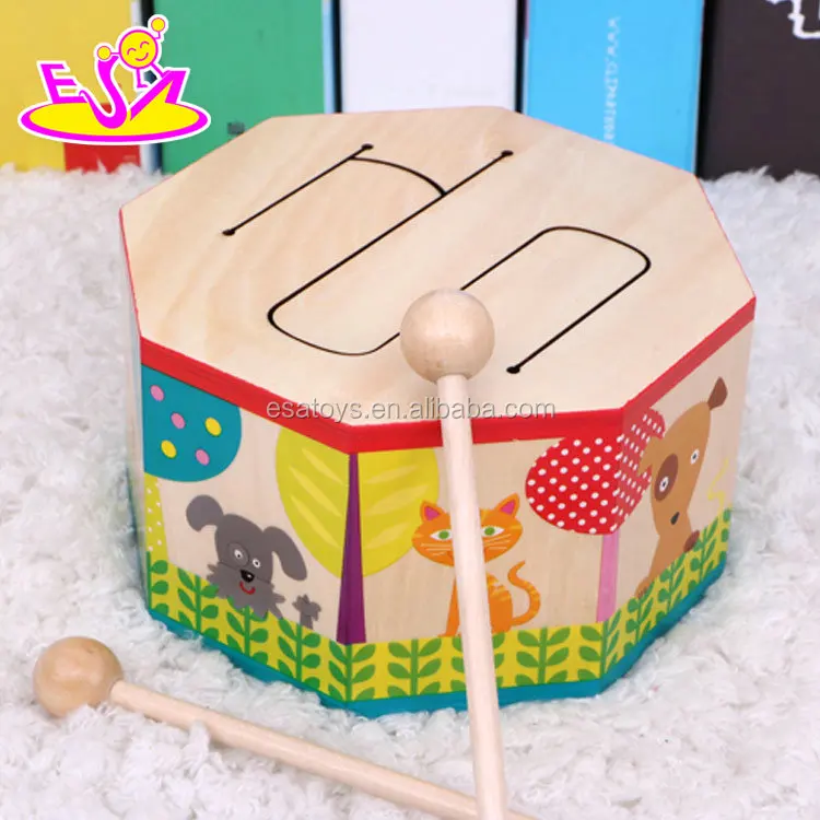 
New hottest marching band toys wooden baby drum set with music W07J041 