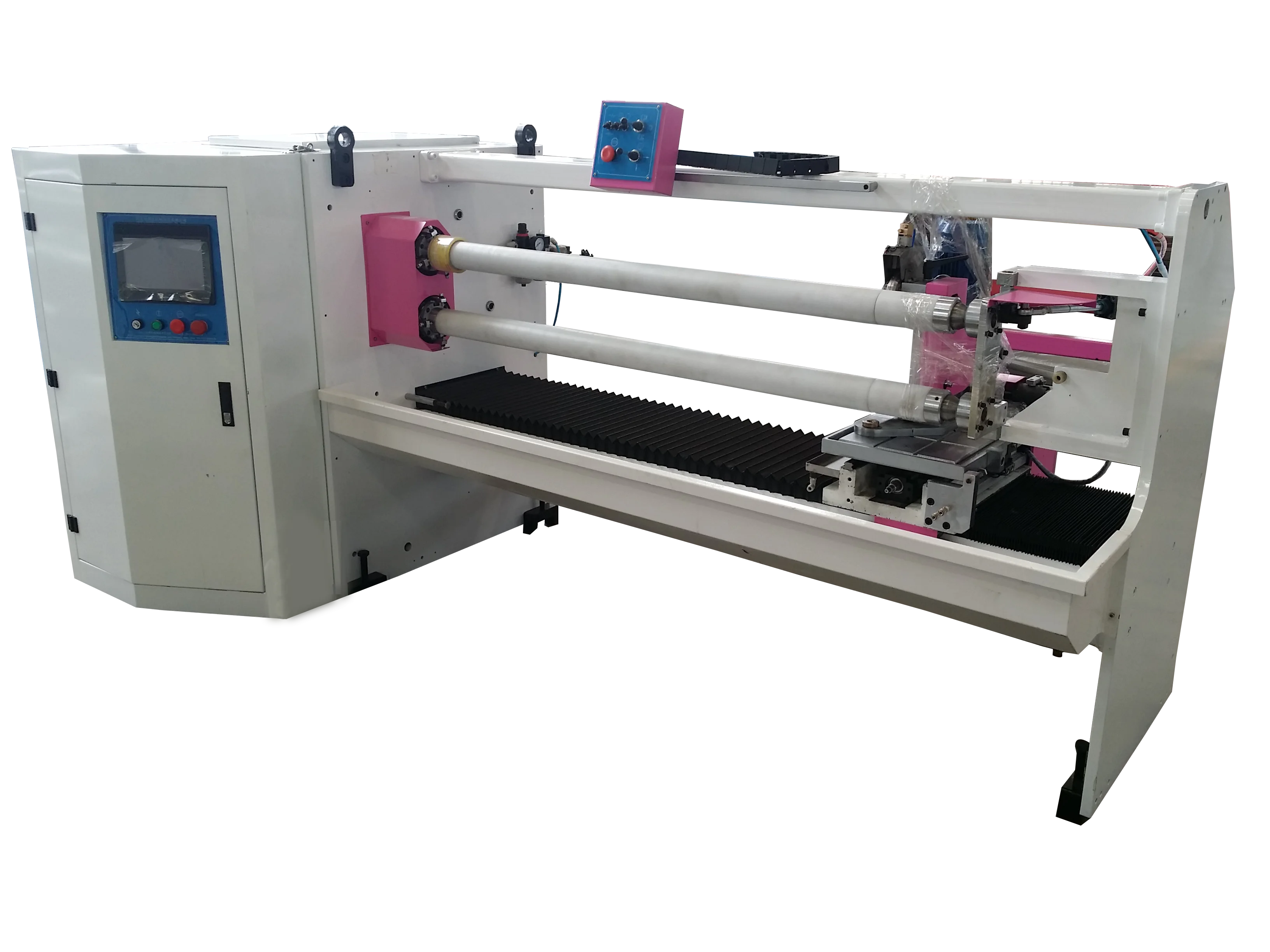 Double shafts bopp tape roll cutting machine/adhesive paper tape cutting machine