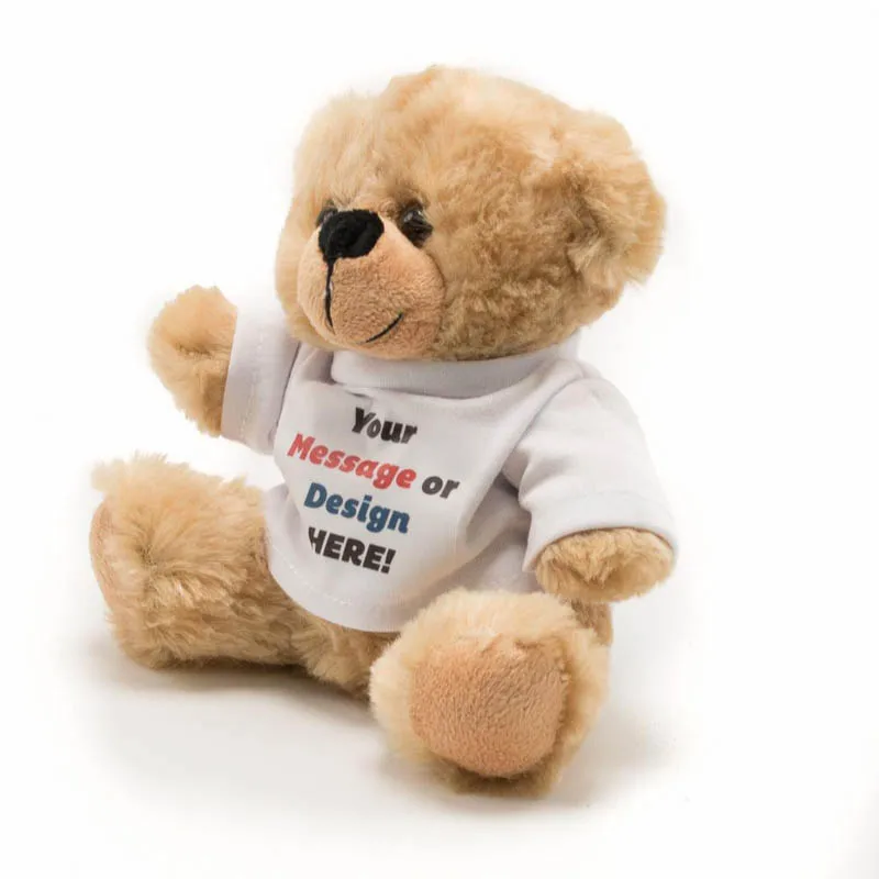 Самая низкая цена плюшевые игрушки индивидуальный логотип печатный рекламный подарок небольшой оптовый плюшевый медведь Китай