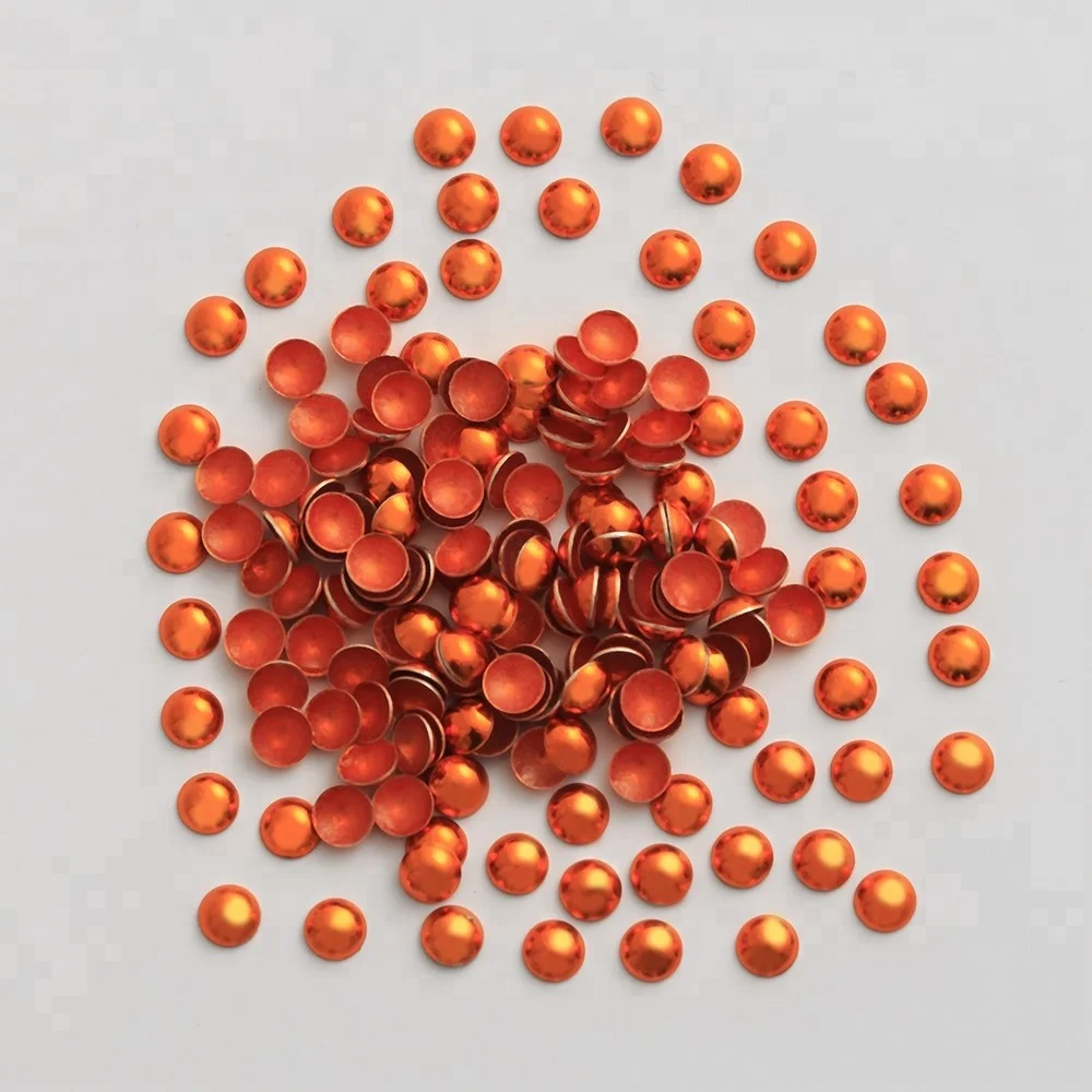 Wholesale Best Quality  Hot Fix Half Round Heat Transfer Dome Studs Iron On Aluminum Metal Studs