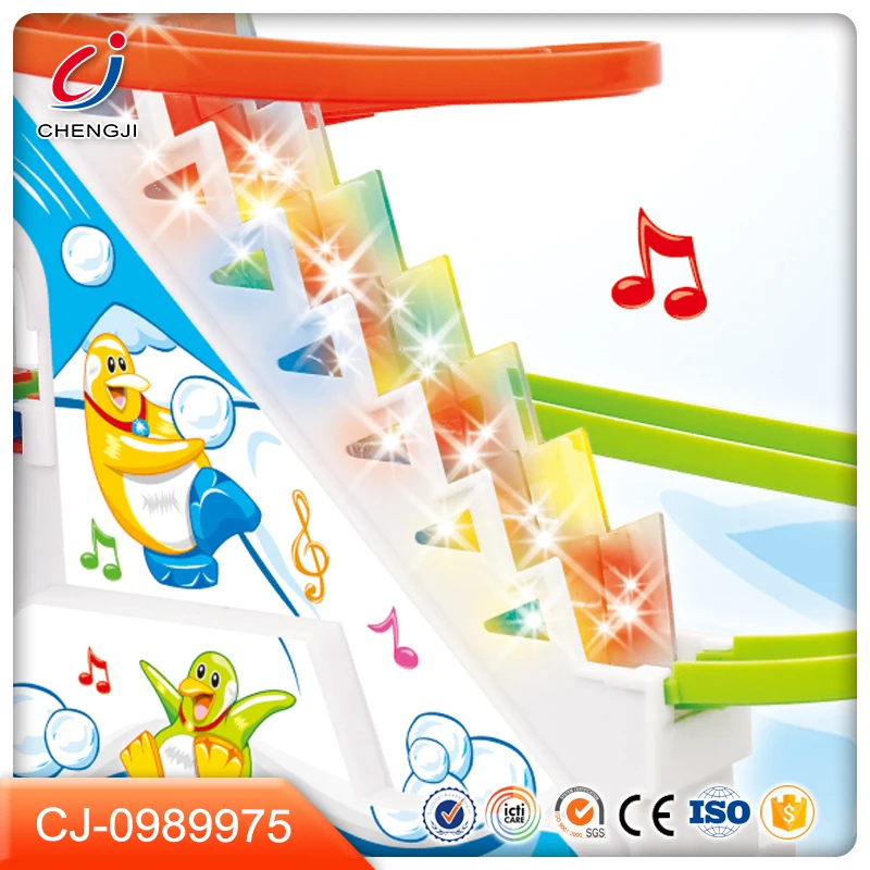 Attractive kids inertial race battery operated penguin toys tracks