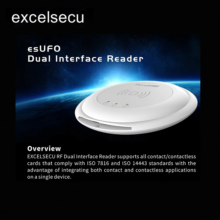 Esufo Лидер продаж двойной интерфейс бесконтактных ISO14443 smart card reader писатель