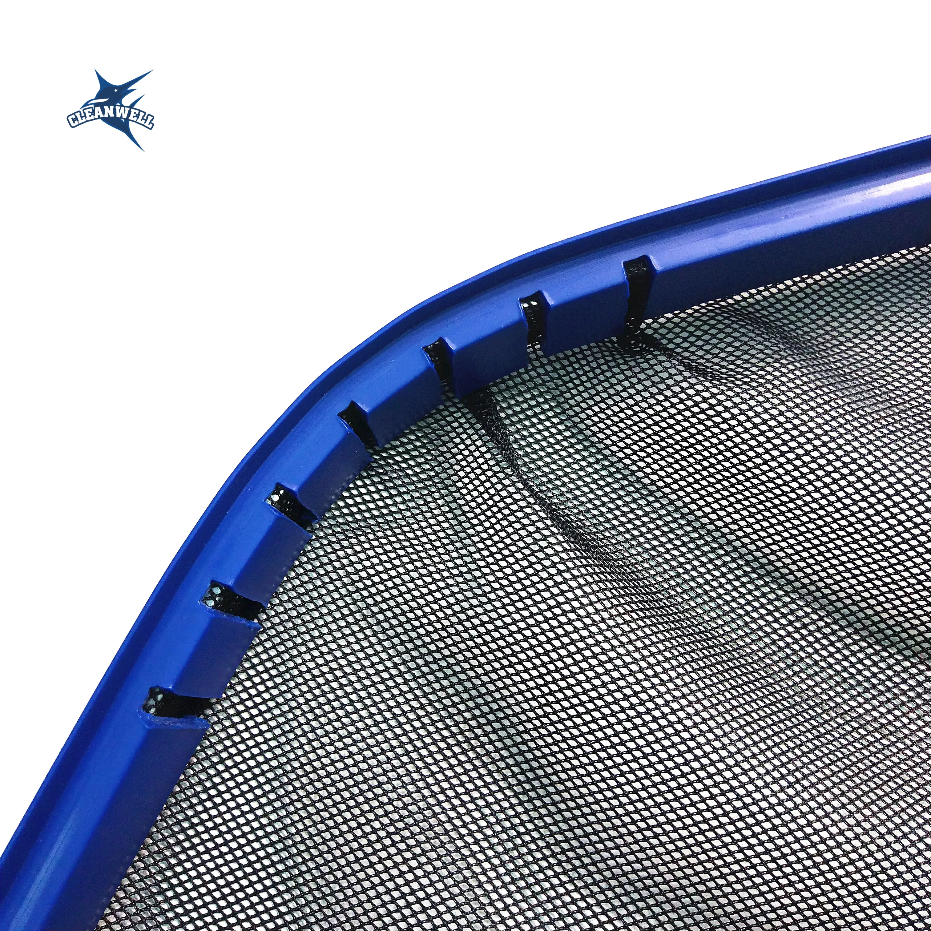 
Cleanwell fishtail EZ clip aluminum handle nylon fine mesh net swimming pool deep net leaf skimmer 