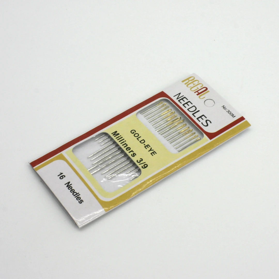 16Pcs High Quality Assorted Self Threading Hand Stitch Sewing Needle kit in blister card with Golden Eye