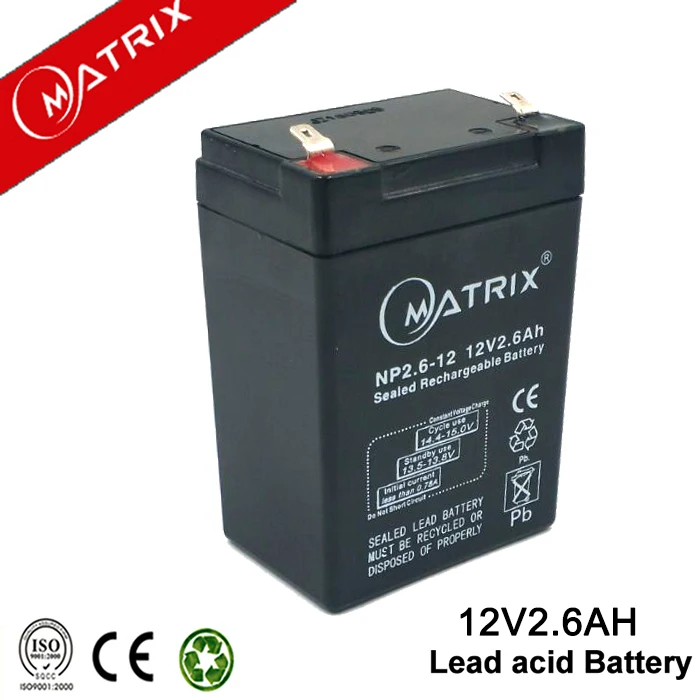 
Matrix Brand/Sealed Lead acid/ Emergency light/Rechargeable/UPS battery/12V2.6AH 