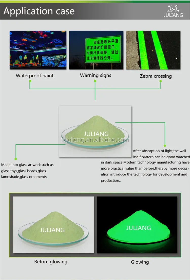 water-proof UV strontium alunimate luminous pigment fluorescent glow in the dark powder