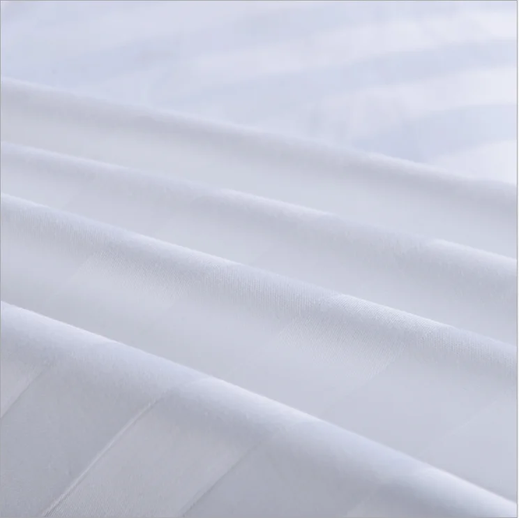 Good quality any size satin stripe bed linens for hotel