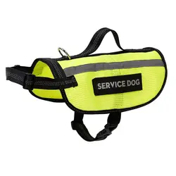 Reflecting Service Dog Vest Dog Harness with Handle and 2 Free Removable Patches