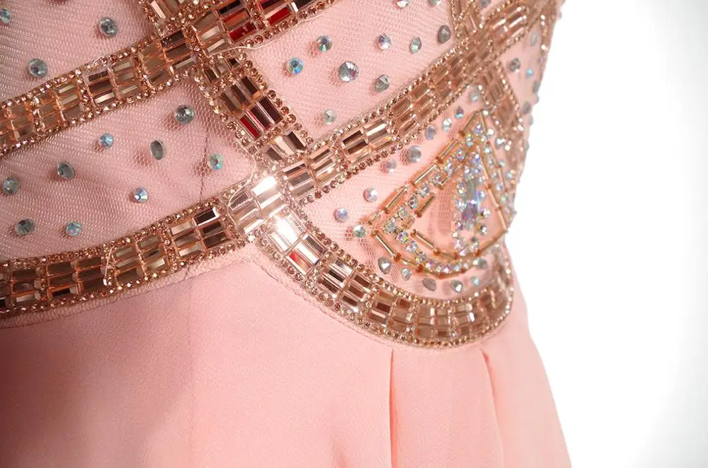 Party wedding short front long back backless pink evening dresses china