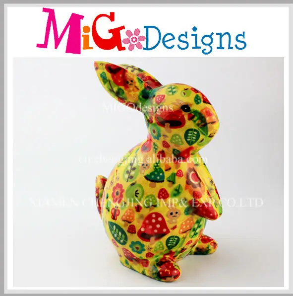 OEM Кролик Дизайн полная печать керамическая коробка для денег гигантская копилка