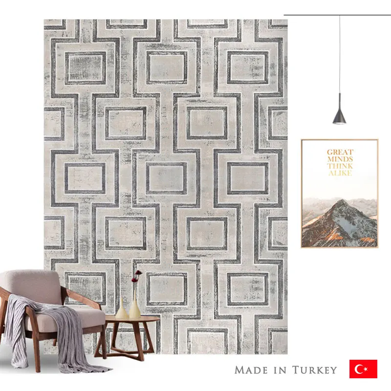 Turkey Imports Italian Simple Nordic Noble Glacier Grey Carpet