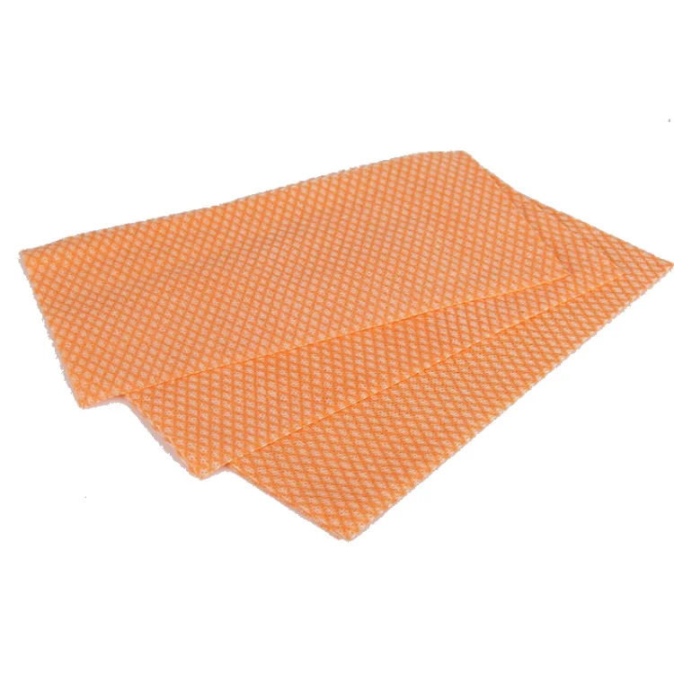 Good price orange nonwoven spunlace wavyline kitchen wipes for household cleaning