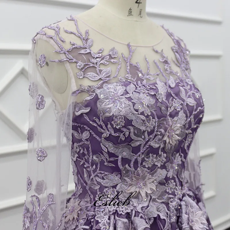 Amazing High-end Wedding Dress Purple Tulle And Lace Bridal Dress short Train Bridal Wedding Dresses 2019 New Styles With Veils
