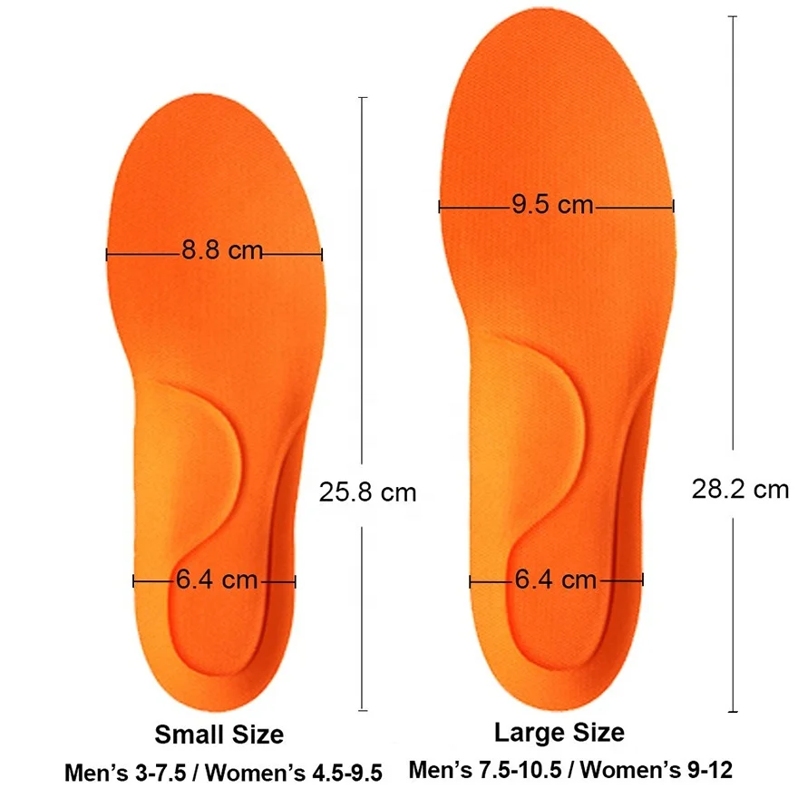 Orthotic Insoles for Men & Women  Full Length Plantar Fasciitis Inserts with Normal Arch Support  Sports Orthopedic Gel Insoles
