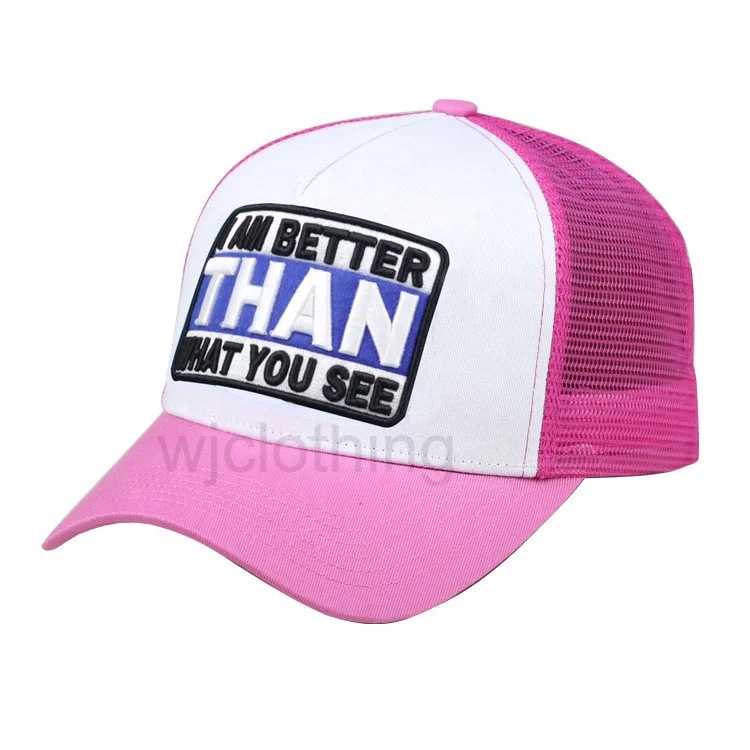 Plain distressed mesh trucker cap mesh curved bill trucker hat snapback cap