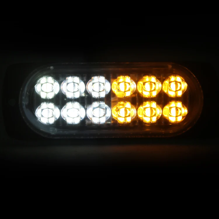 Двухрядный 4-дюймовый 9 см 12 Вт дорожный предупредительный проблесковый свет решетка мигающая поверхностное крепление мини Предупредительная световая балка для автомобиля грузовика