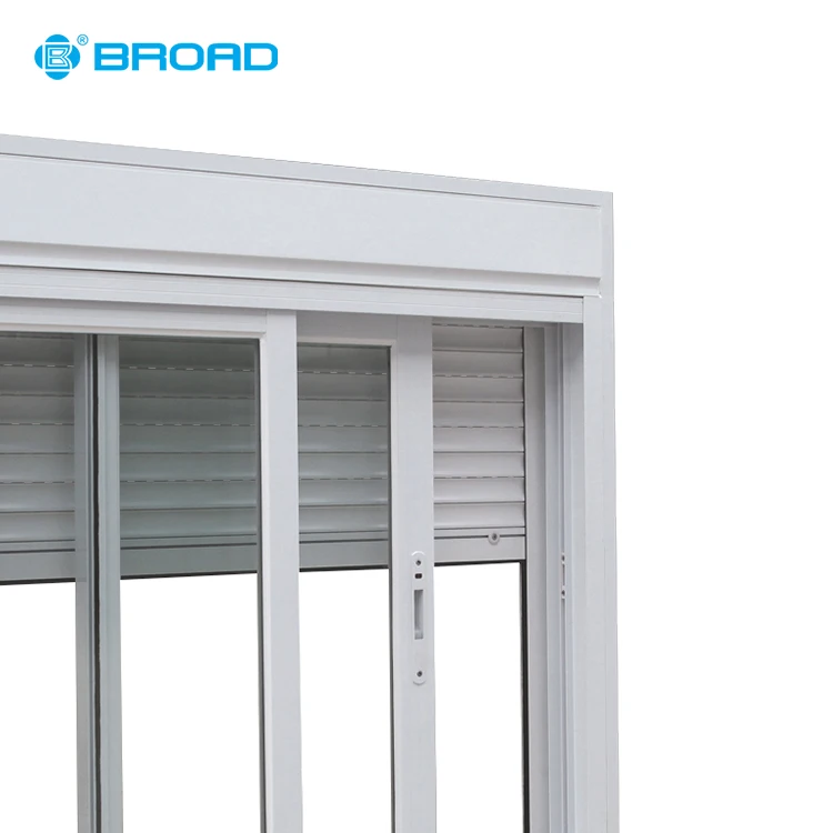 
Aluminum frame automatic roller blind sliding glass windows with safety flyscreen make in china 