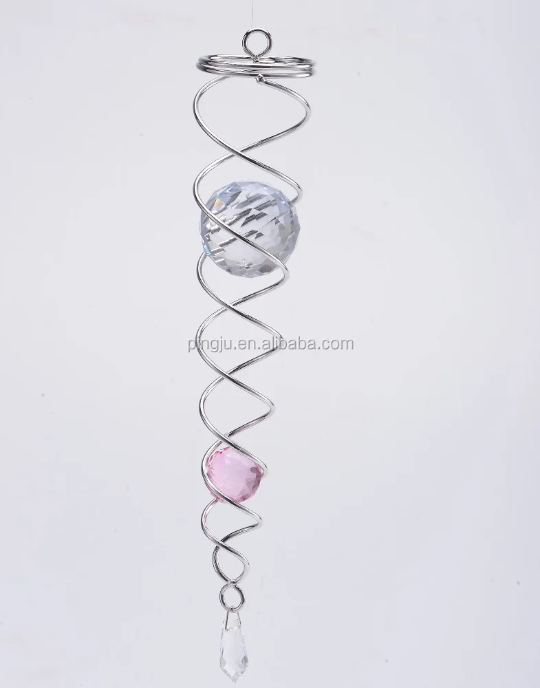 
3D Crystal twister- Pink ball for hanging wind spinner 