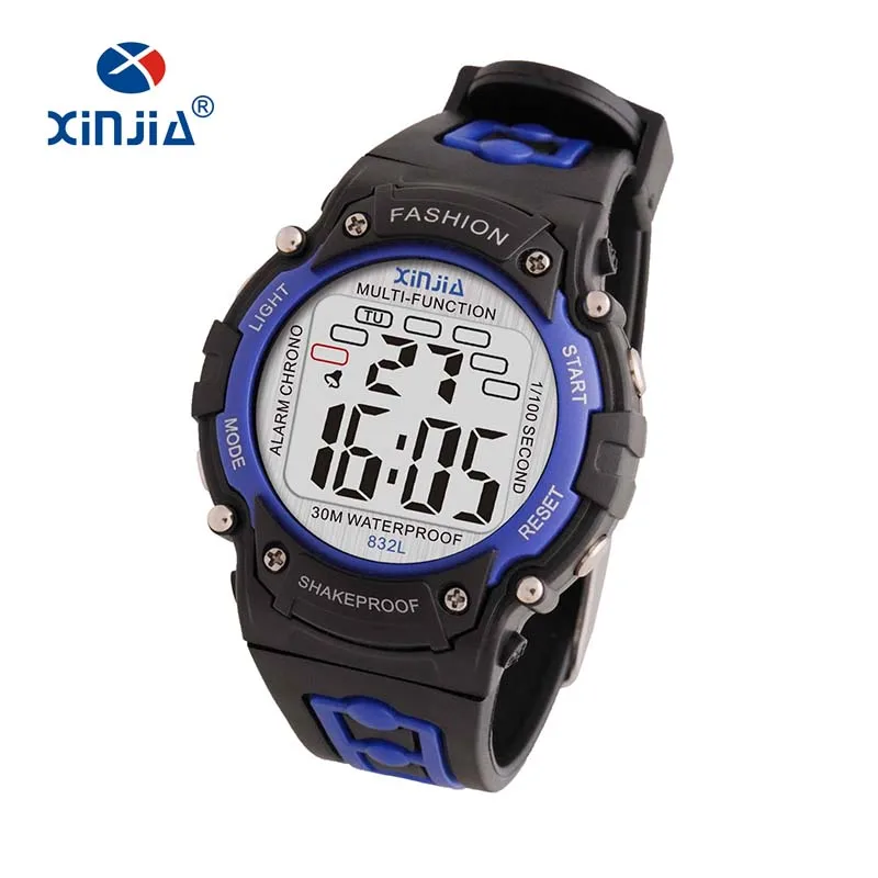 Fashion Watch with 7 Color Back Light Water Resistant 30M Wrist Watch Children Gift Digital Watch Stainless Steel Back Cover