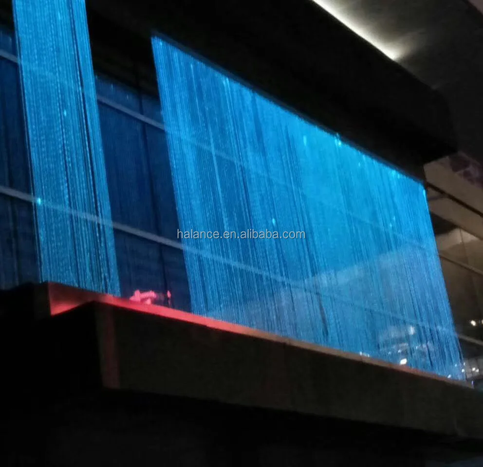 Bridge artificial waterfall water curtain and twinkle fiber curtain outdoor water fountain