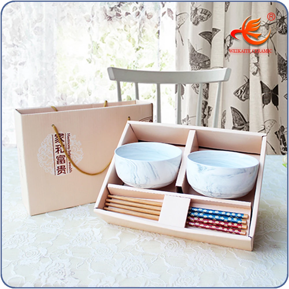 WKTB009 Special design korean marble porcelain bowl ceramic cereal rice bowl set bowl