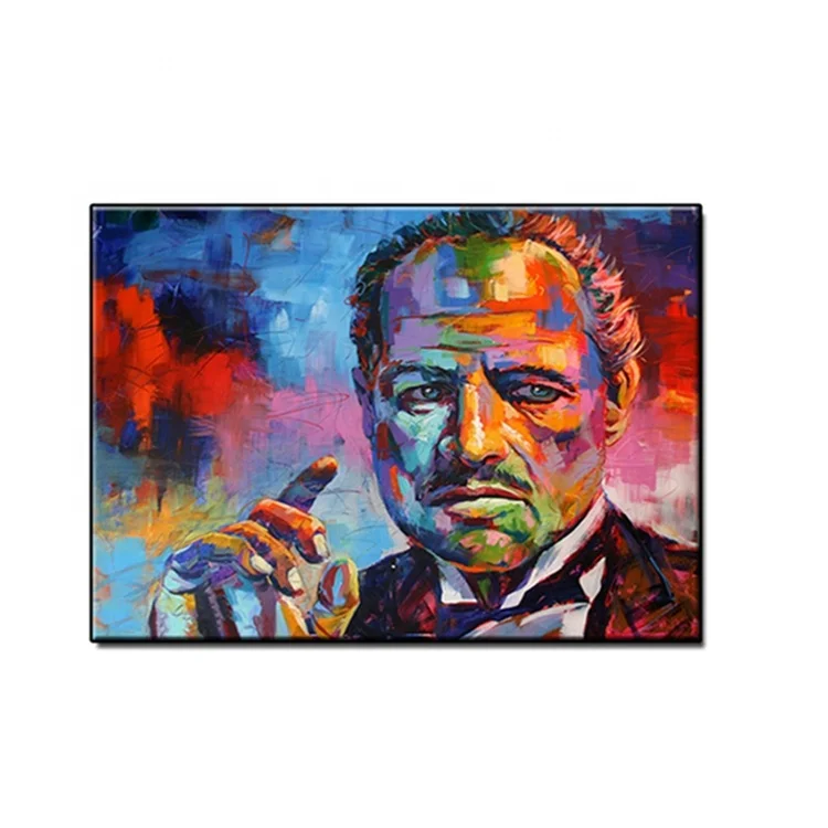 
Modern Newest Human Fave Oil Painting Knife Pop Art Canvas Abstract Portrait Wall Canvas 