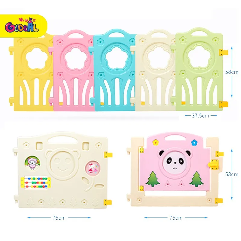 Colorful baby play yard indoor kids play area safety plastic game fence