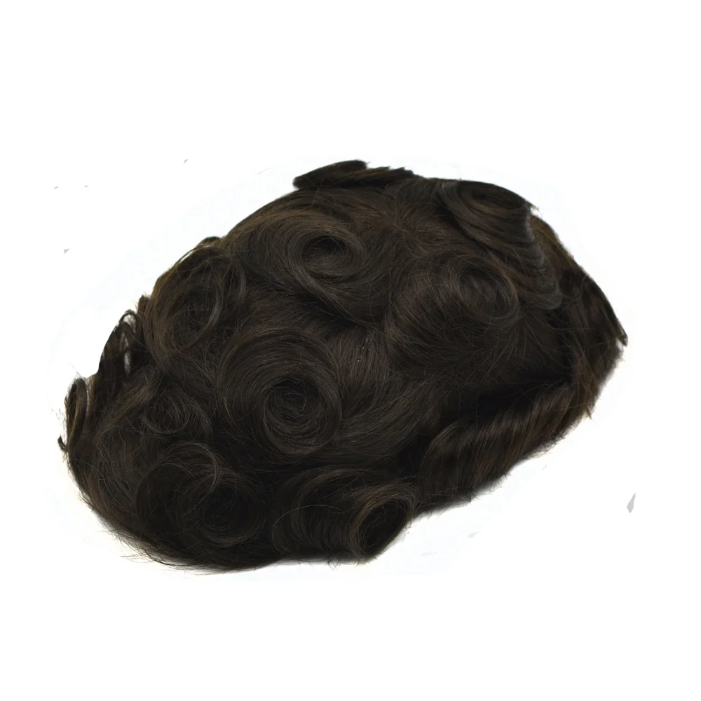 100%-110% density non surgical hair replacement system full french lace mens toupee.