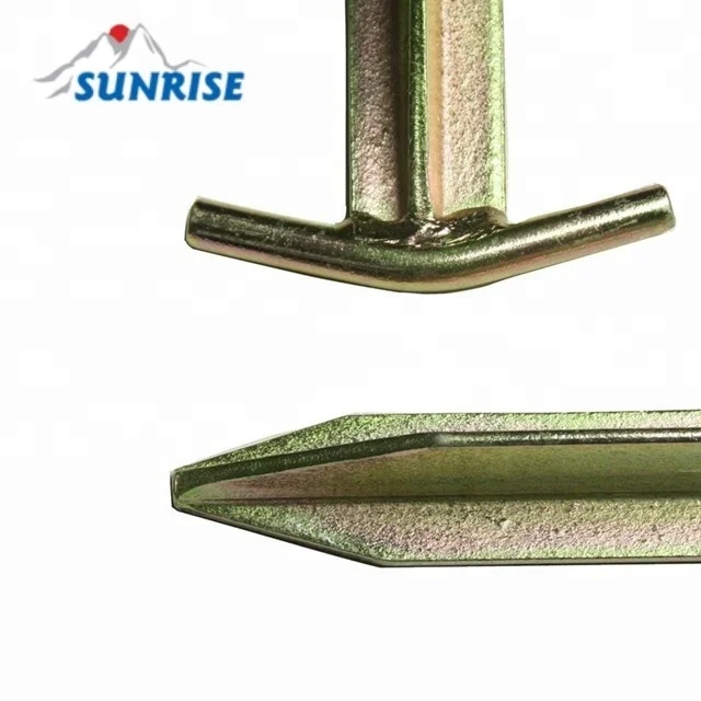 56877A#30cm Long and Robust Steel Pegs with T-Profile for Camping and Outdoor Use - Ideal for Normal and Hard Ground