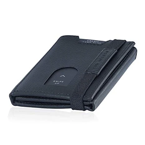 Front Pocket RFID Blocking Bifold multi card case holder leather minimalist wallet for men and women