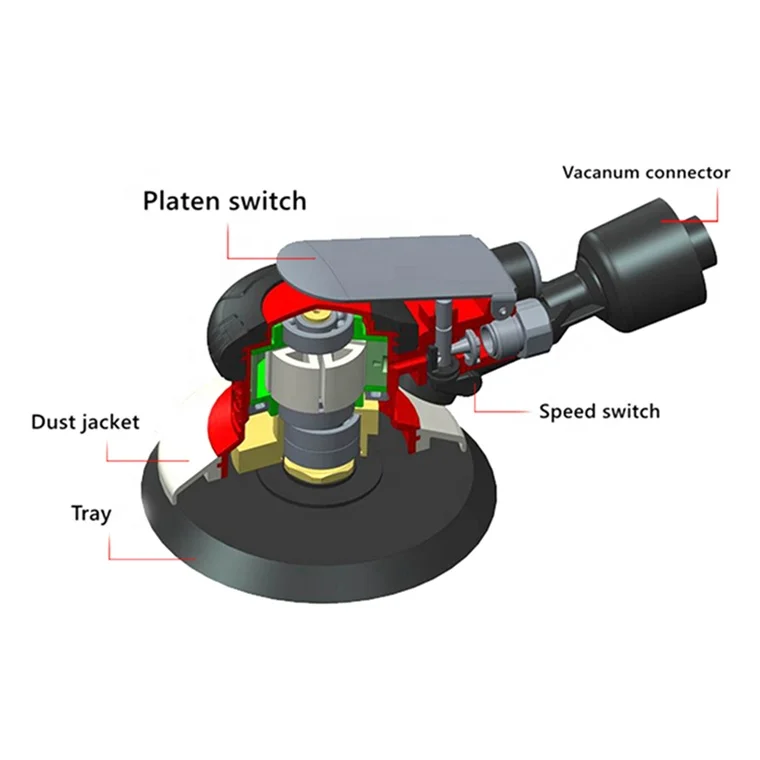
air tool YT-7335S self vacuuming 5' air sander polisher 