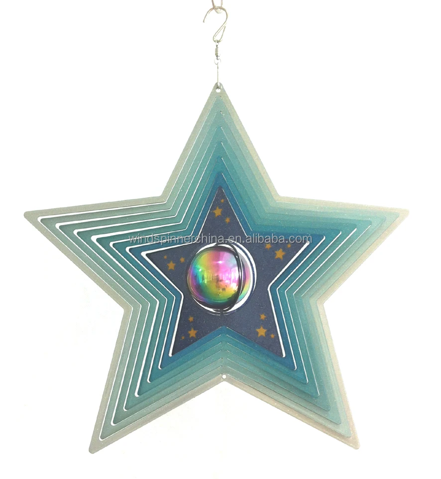 
Whole sale stainless steel wind spinner--Star w/gazing ball 