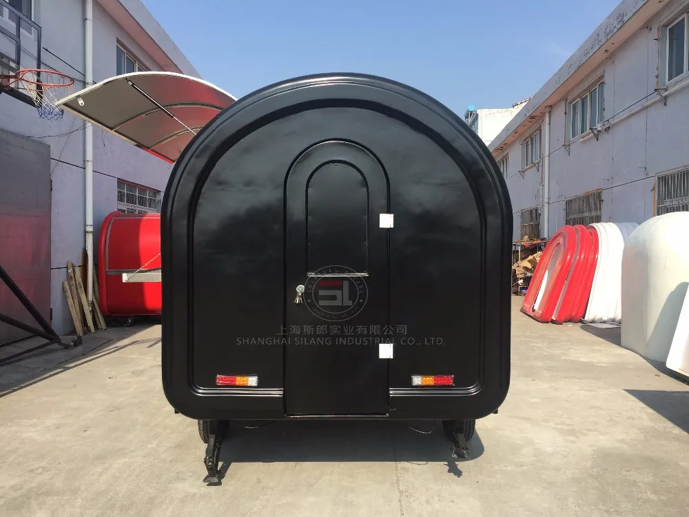 Shanghai black food truck sale to malaysia mobile food trailer