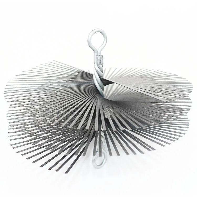 10 Inch Stove Wire Thread Fitting Flue Tube Sweeping Chimney Cleaning Brush Round Stiff Spring Iron,flat Steel Wire Double Stem