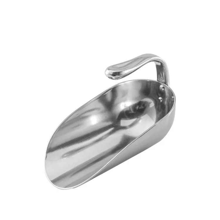 Amazon bar accessories Ice Cube Scoop metal ice bucket shovel stainless steel perforated Scoop with Contoured Handle