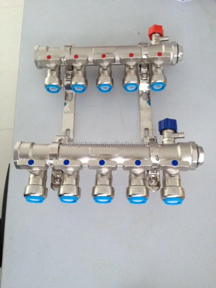 Lead Free Brass Push fit manifold floor heating manifold for pex pipe