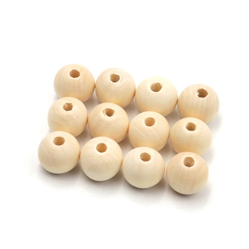 
Safe And Natural Baby Teether Beads 12mm 18mm 20mm Round Wood Beads 