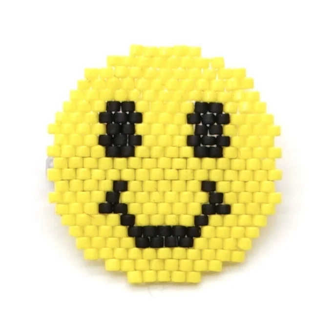 MoyaMiya Jewelry Smiley faces handmade beaded baghang custom china wholesale accessories brooch