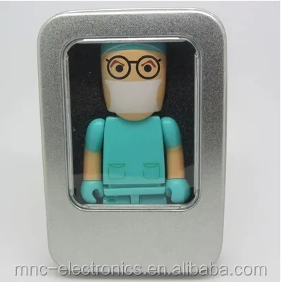 ABS plastic material medical clinic promotion gift custom logo printed 4GB doctor and nurse shape usb stick