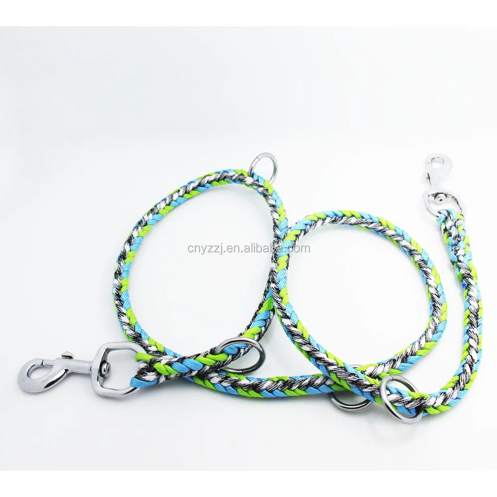 Paracord Double Ended Versatile Hands Free Dog Walking or Training Leash (6 foot adjustable, Orange/Red Reflective)